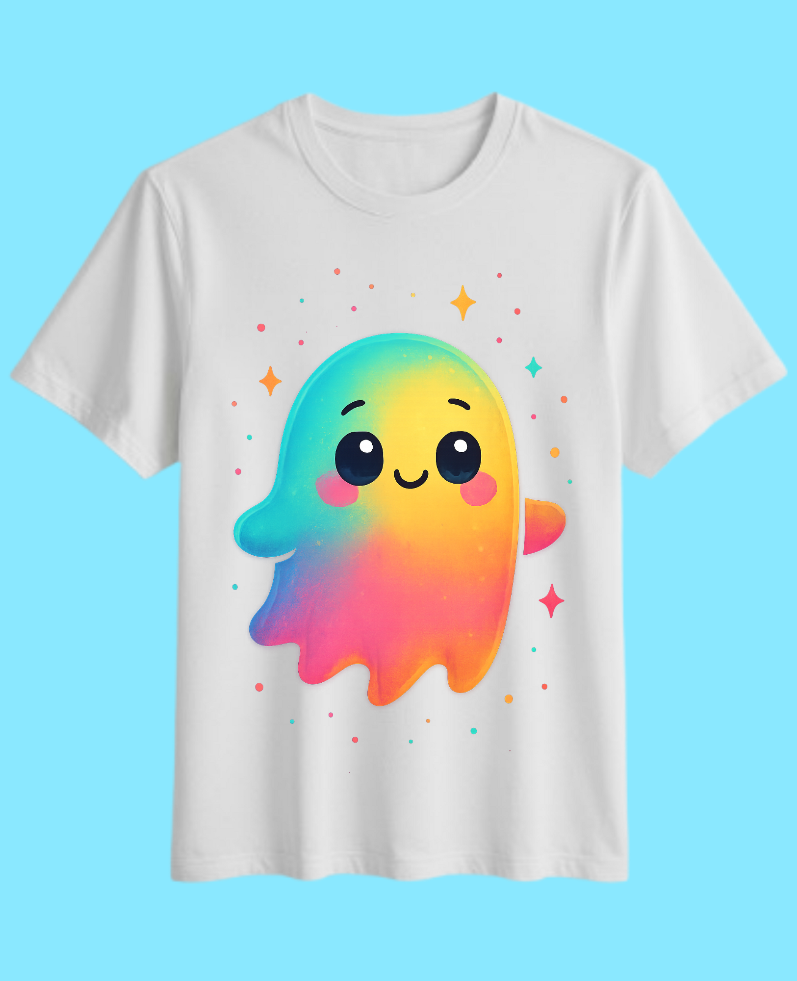 👻 Colorful Cute Ghost Tee ✨