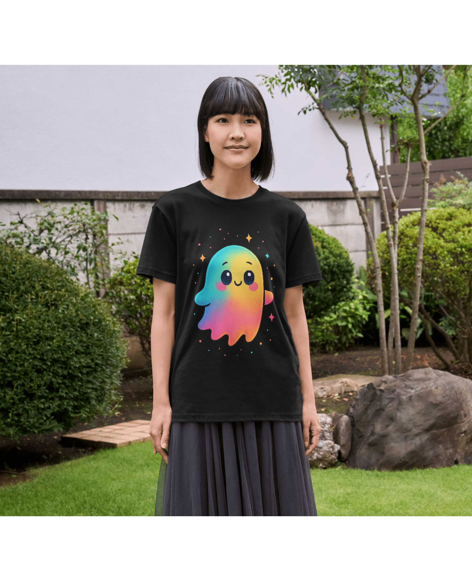 👻 Colorful Cute Ghost Tee ✨