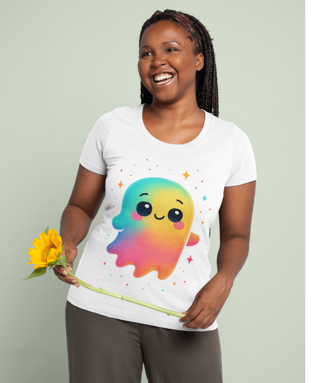 👻 Colorful Cute Ghost Tee ✨