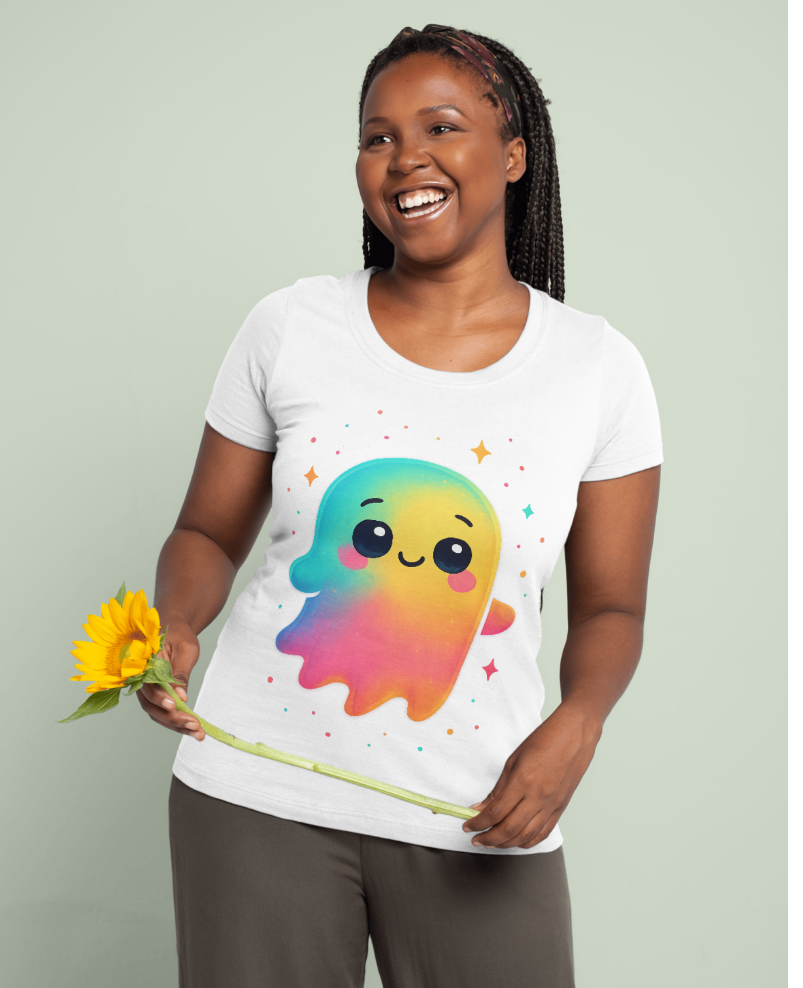 👻 Colorful Cute Ghost Tee ✨