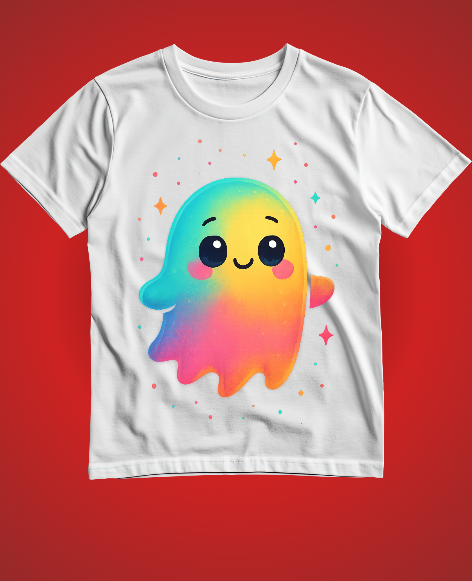 👻 Colorful Cute Ghost Tee ✨