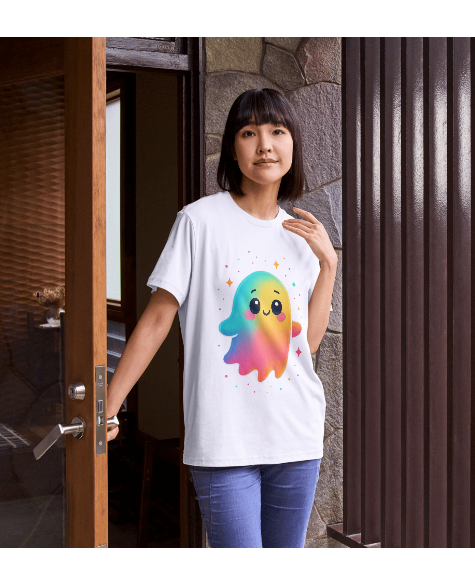 👻 Colorful Cute Ghost Tee ✨