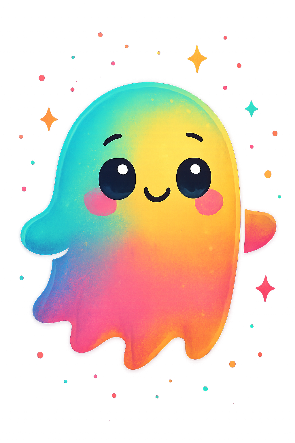 👻 Colorful Cute Ghost Tee ✨