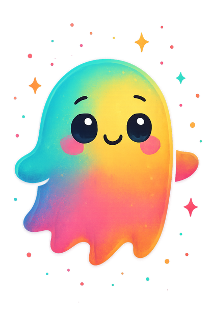 👻 Colorful Cute Ghost Tee ✨