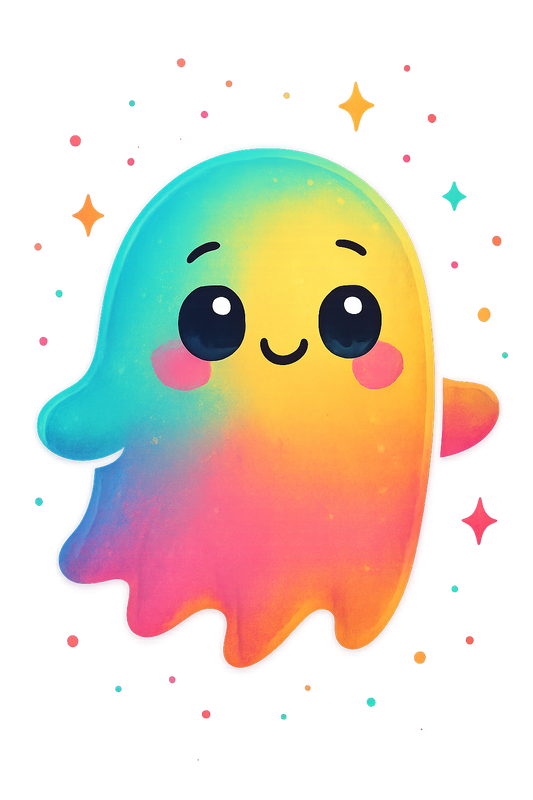 👻 Colorful Cute Ghost Tee ✨
