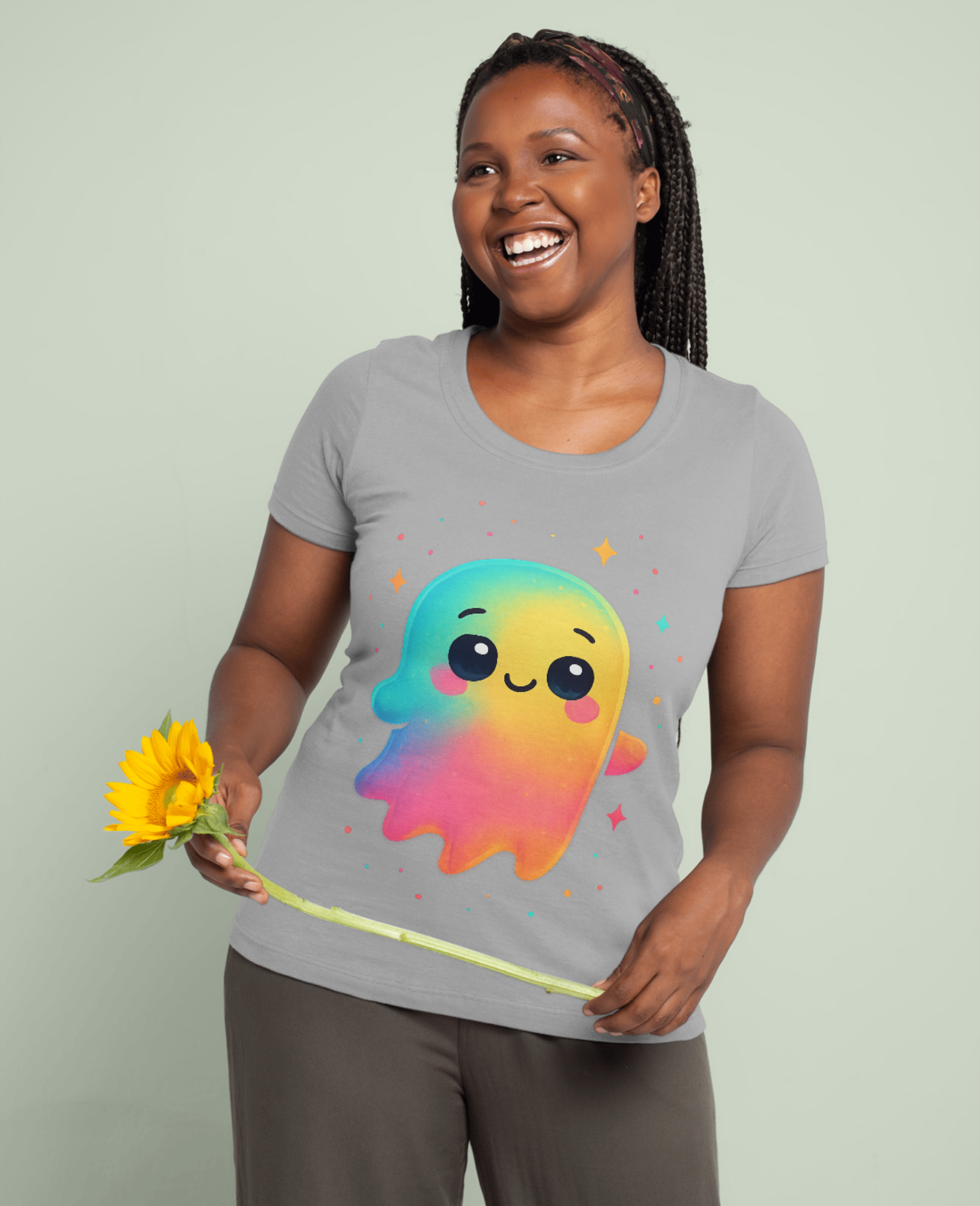 👻 Colorful Cute Ghost Tee ✨